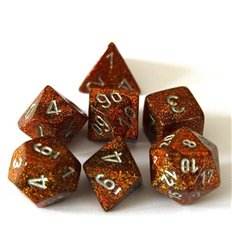 Glitter Polyhedral Gold/Silver 7-Die Set - 