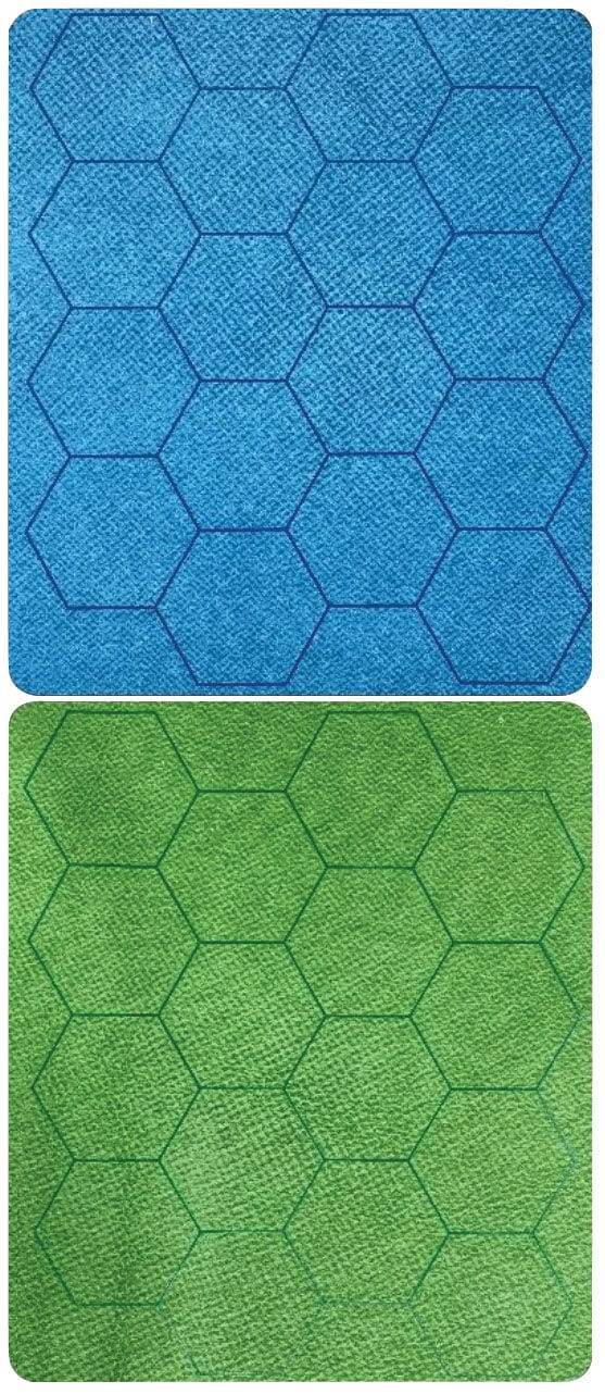 Reversible Vinyl Megamat Blue-Green 1 inch Hexes (34.5in x 48in) - 