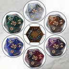 Acrylic Star Glitter DND Dice Set + Dice Tray