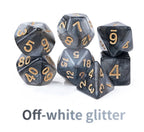 Acrylic Star Glitter DND Dice Set + Dice Tray