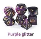 Acrylic Star Glitter DND Dice Set + Dice Tray