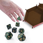 Acrylic Star Glitter DND Dice Set + Dice Tray