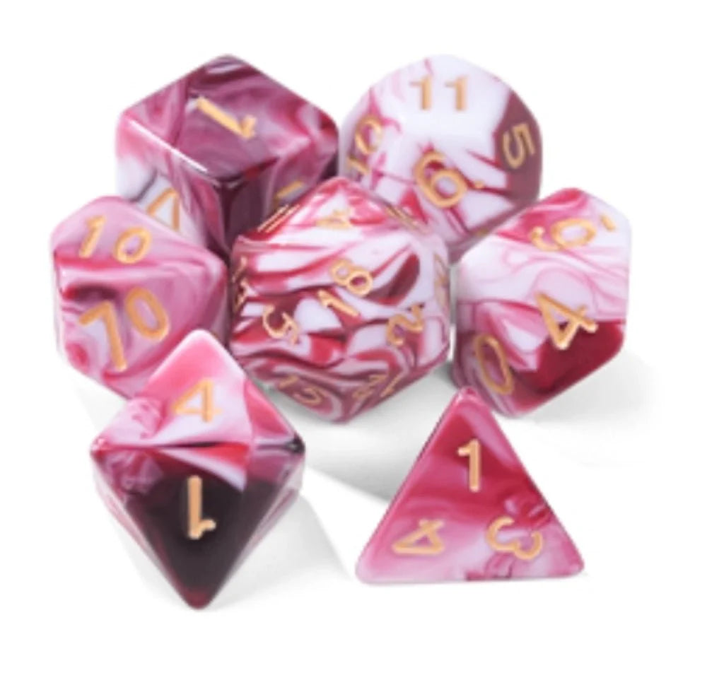 Acrylic two-color mix and match dnd dice set + dice tray