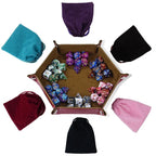 Acrylic two-color mix and match dnd dice set + dice tray
