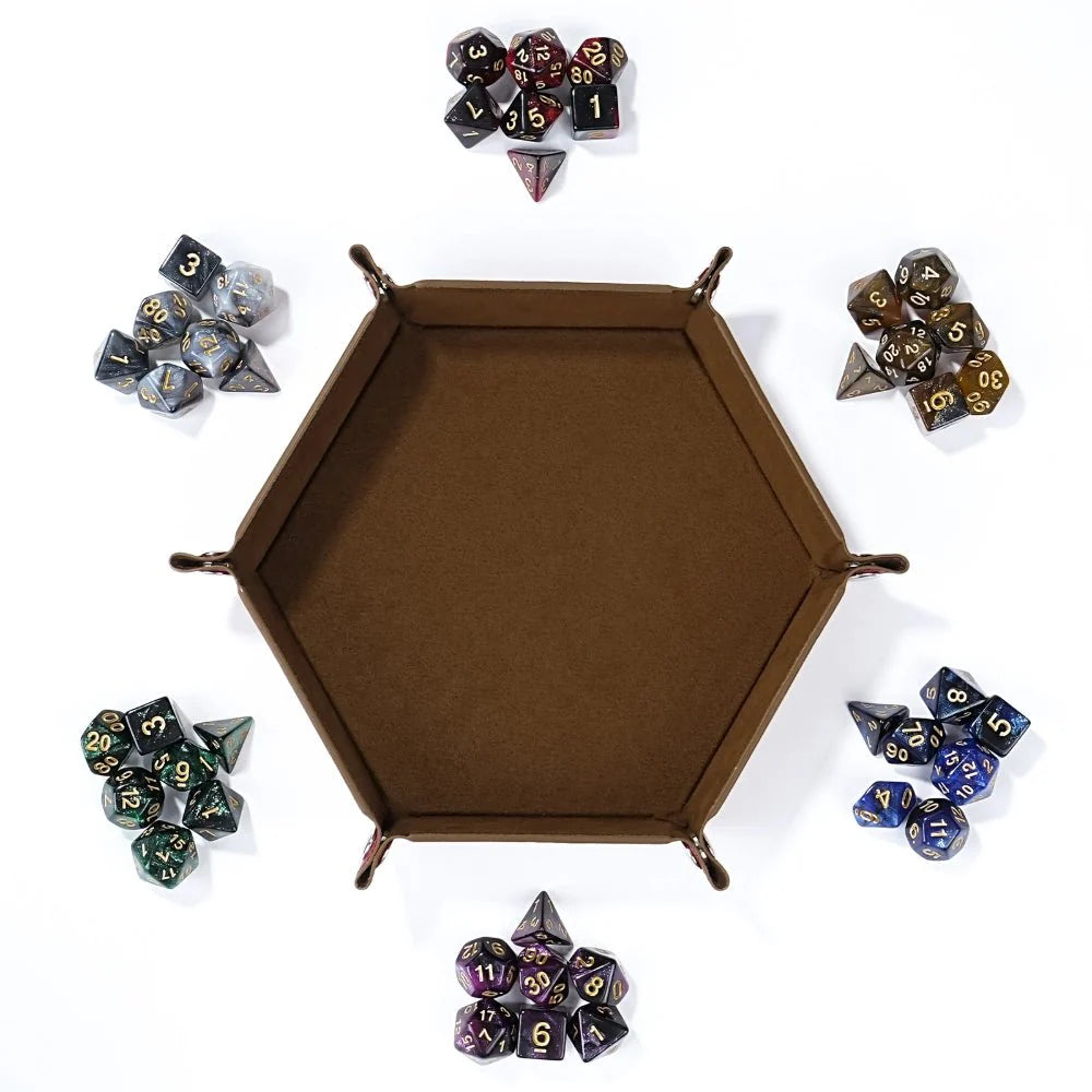 Acrylic two-color mix and match dnd dice set + dice tray