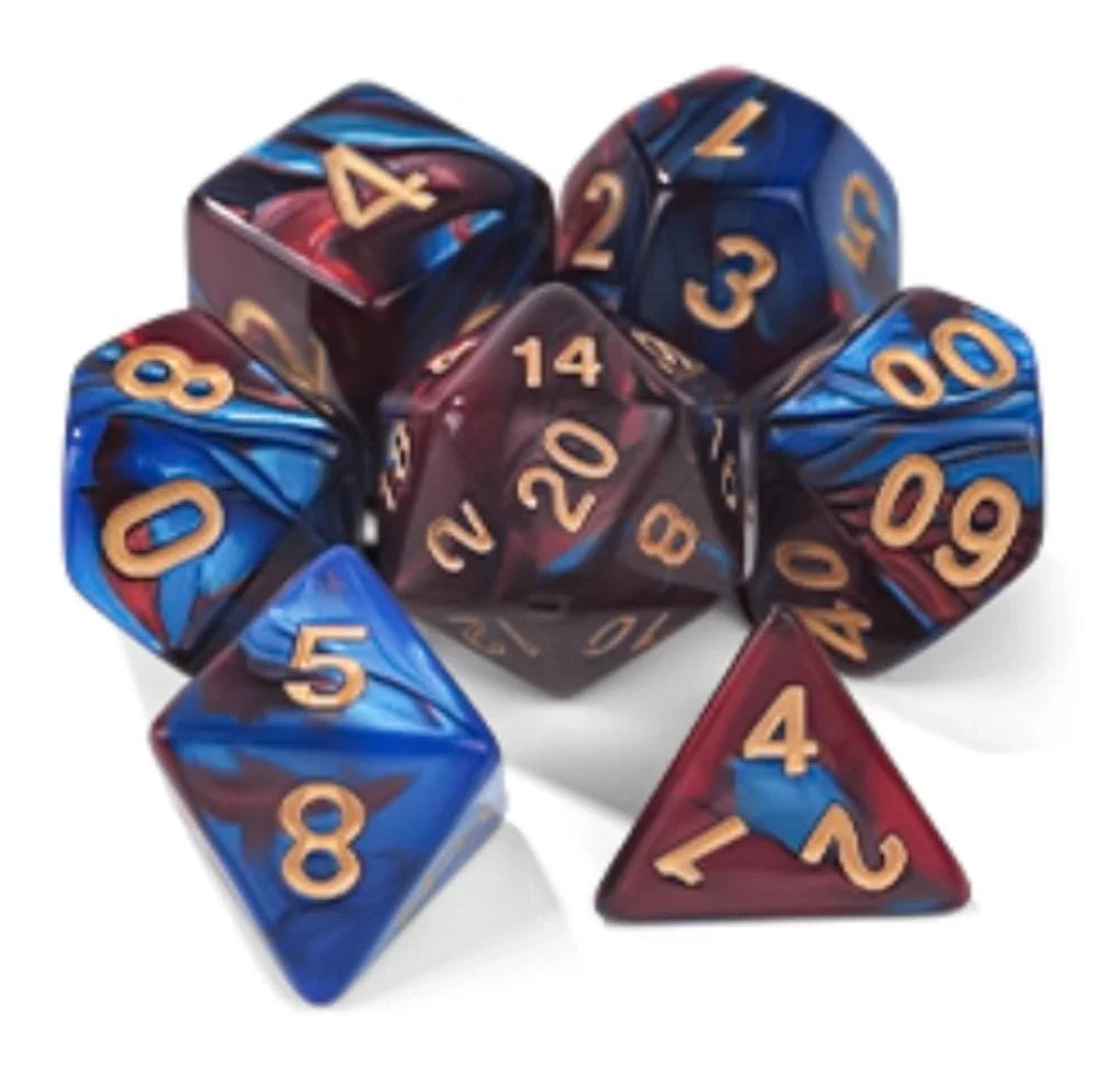 Acrylic two-color mix and match dnd dice set + dice tray