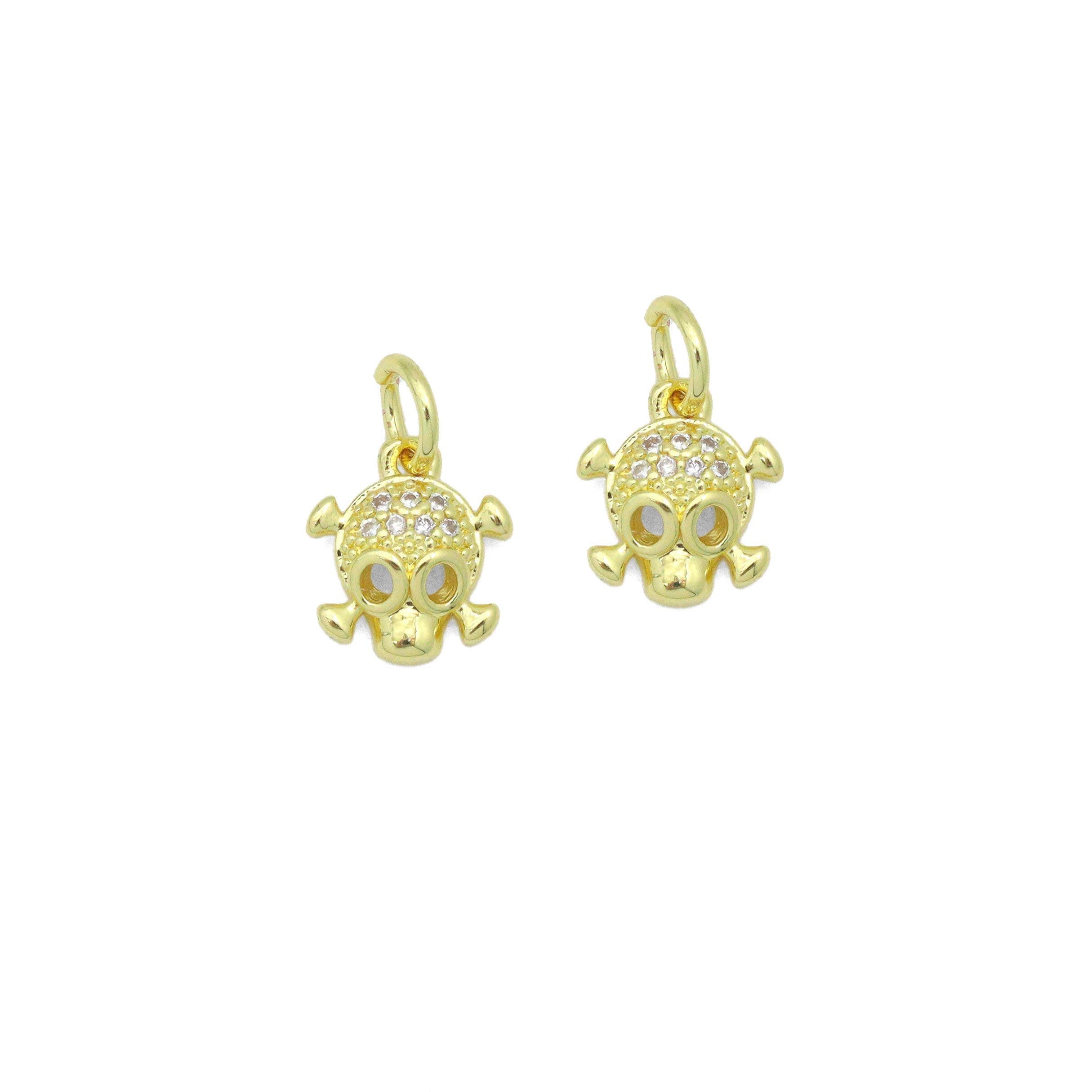 CZ Halloween Skull Charm, Sku#Y667