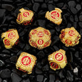 Age of Steam - Precision Gear Metal Dungeons & Dragons Dice Set Imitation Gold Red