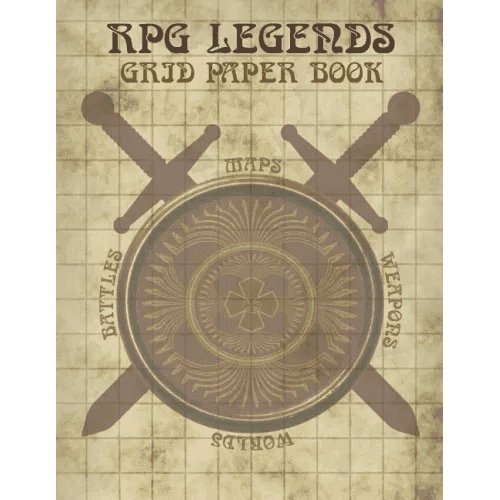 RPG Legends Grid Paper Book: Large Role Playing Graph Paper Book, Ideal for Creating Fantasy Maps, Worlds and Much More - Paperback - 