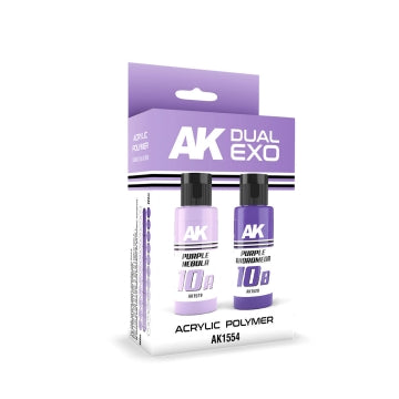 AK Interactive 1554 Dual Exo: Purple Nebula & Purple Andromeda Acrylic Paint Set 60ml Bottles