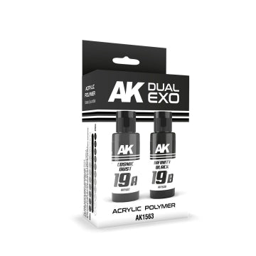 AK Interactive 1563 Dual Exo: Cosmic Dust & Infinity Black Acrylic Paint Set 60ml Bottles