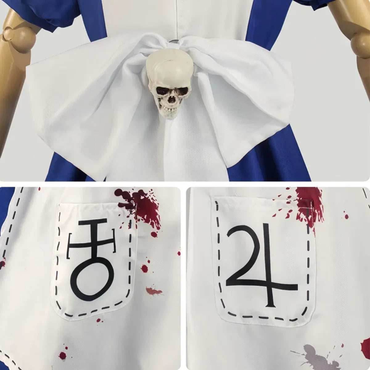 Madness Returns Alice Cosplay Costume Dress with Apron and Wig for Women - XS / Pannier Only