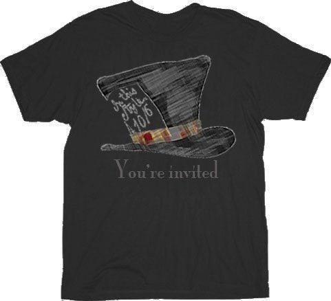 Alice in Wonderland Mad Hatter You're Invited T-shirt