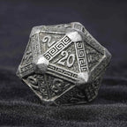 Ancient Greek Textured Metal DND Dice Set