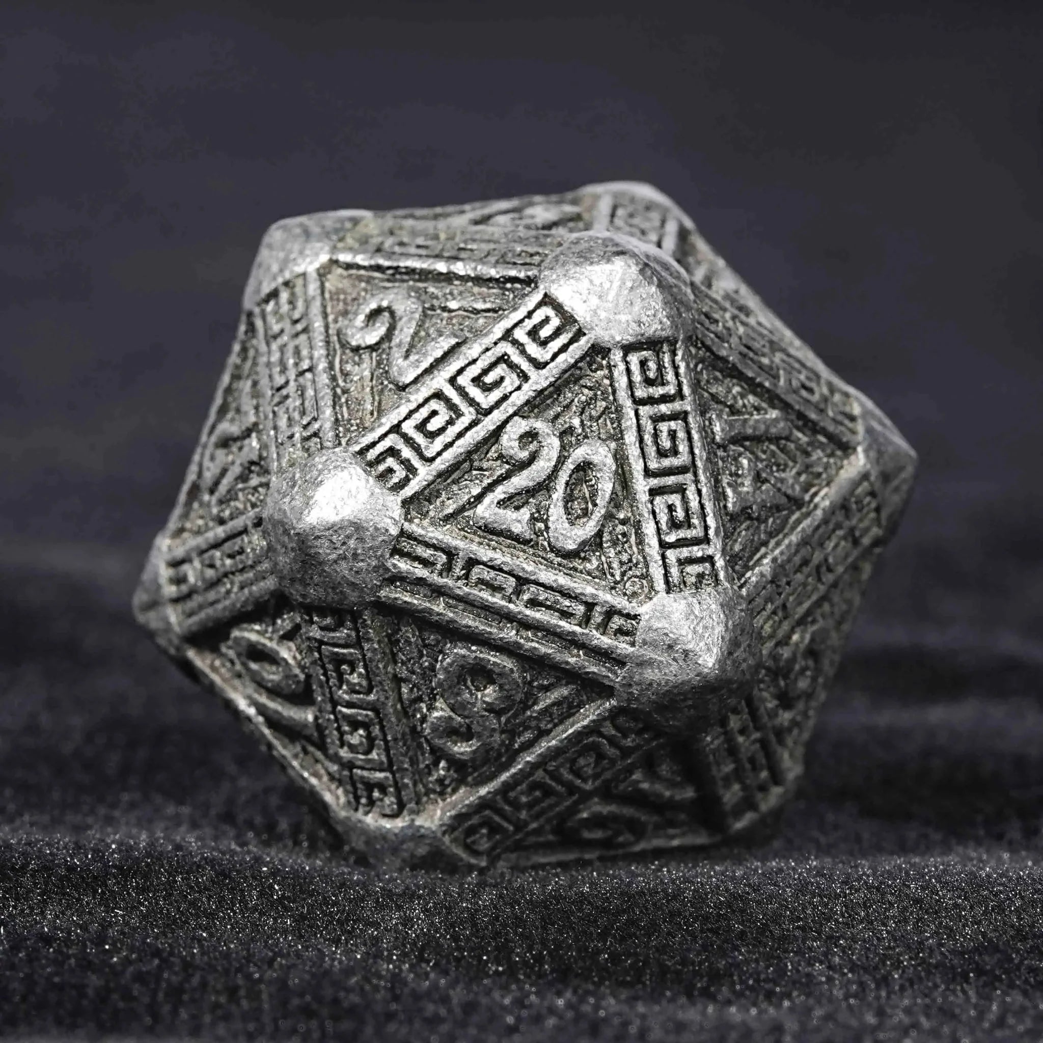 Ancient Greek Textured Metal DND Dice Set