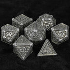 Ancient Greek Textured Metal DND Dice Set