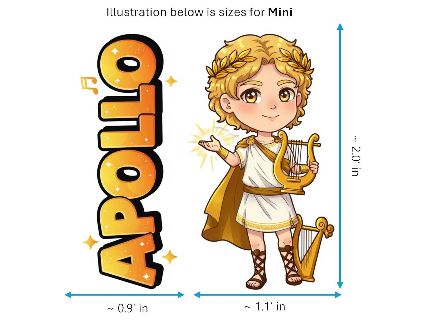 Apollo Sticker and Magnet – Phoebus Mythkins™ – Greek God of Music and Light | Waterproof & UV-Proof - Sticker / Mini