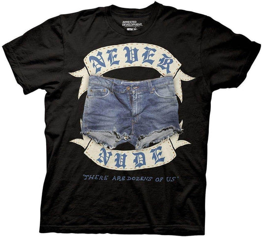 Arrested Development Never Nude Adult T-shirt - S / Black