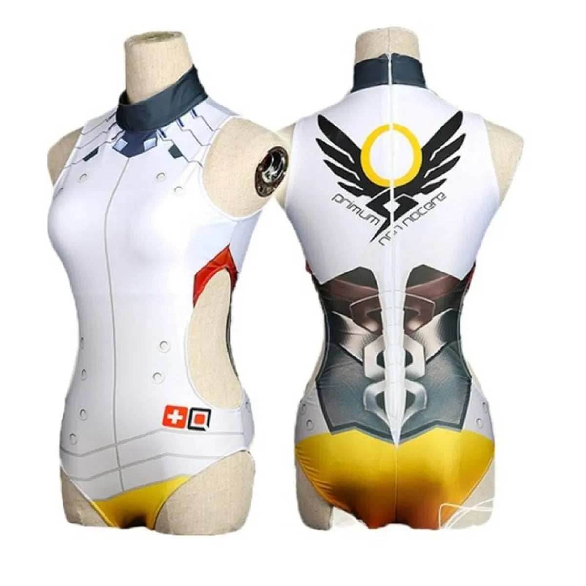 D.VA, Mercy, Asuka Cosplay Swimsuit - Style 3 / M / Anime