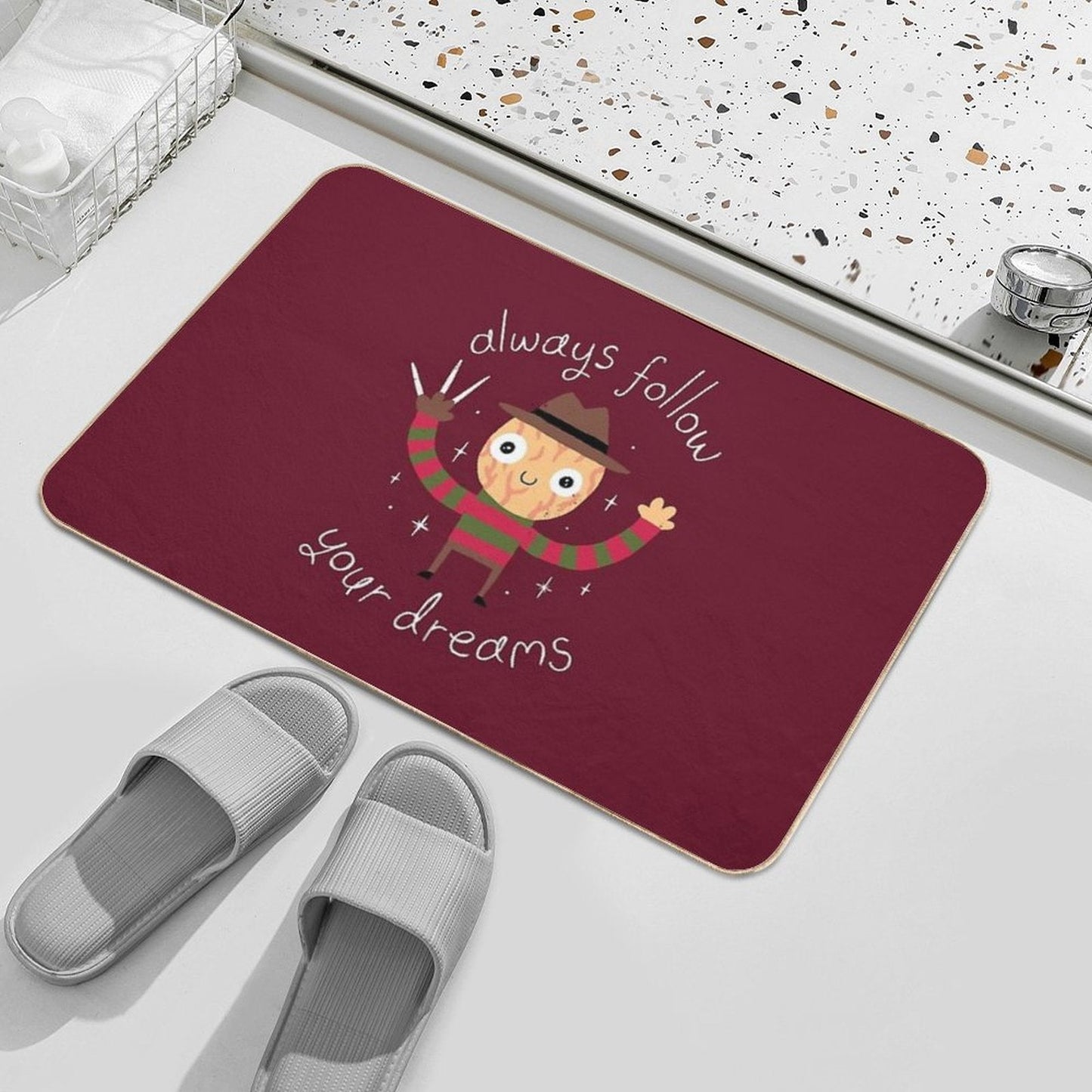 Always Follow Your Dreams  Pet-Safe Bath Mat