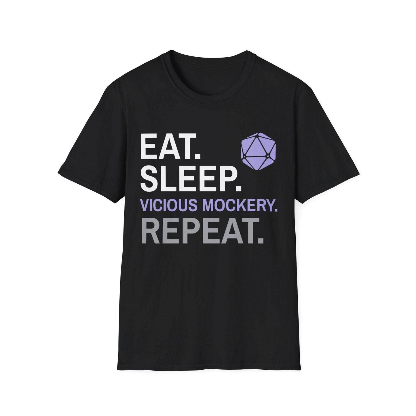 Bard T-Shirt – 'Eat, Sleep, Vicious Mockery, Repeat' - Black / S