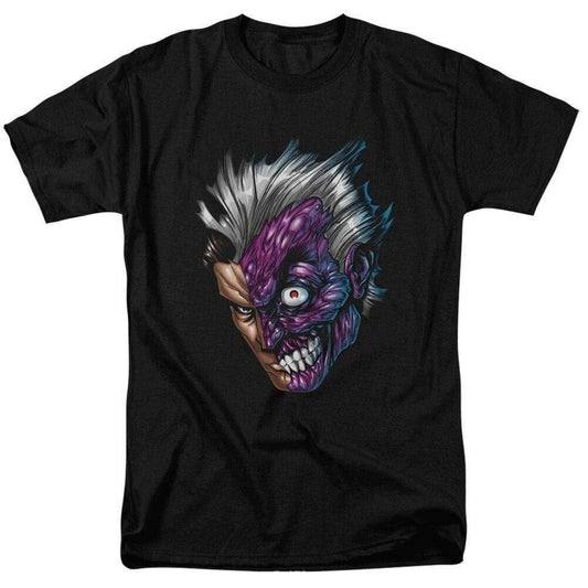 Batman Two-Face 2-Face Just Face Black Adult T-shirt Tee - S