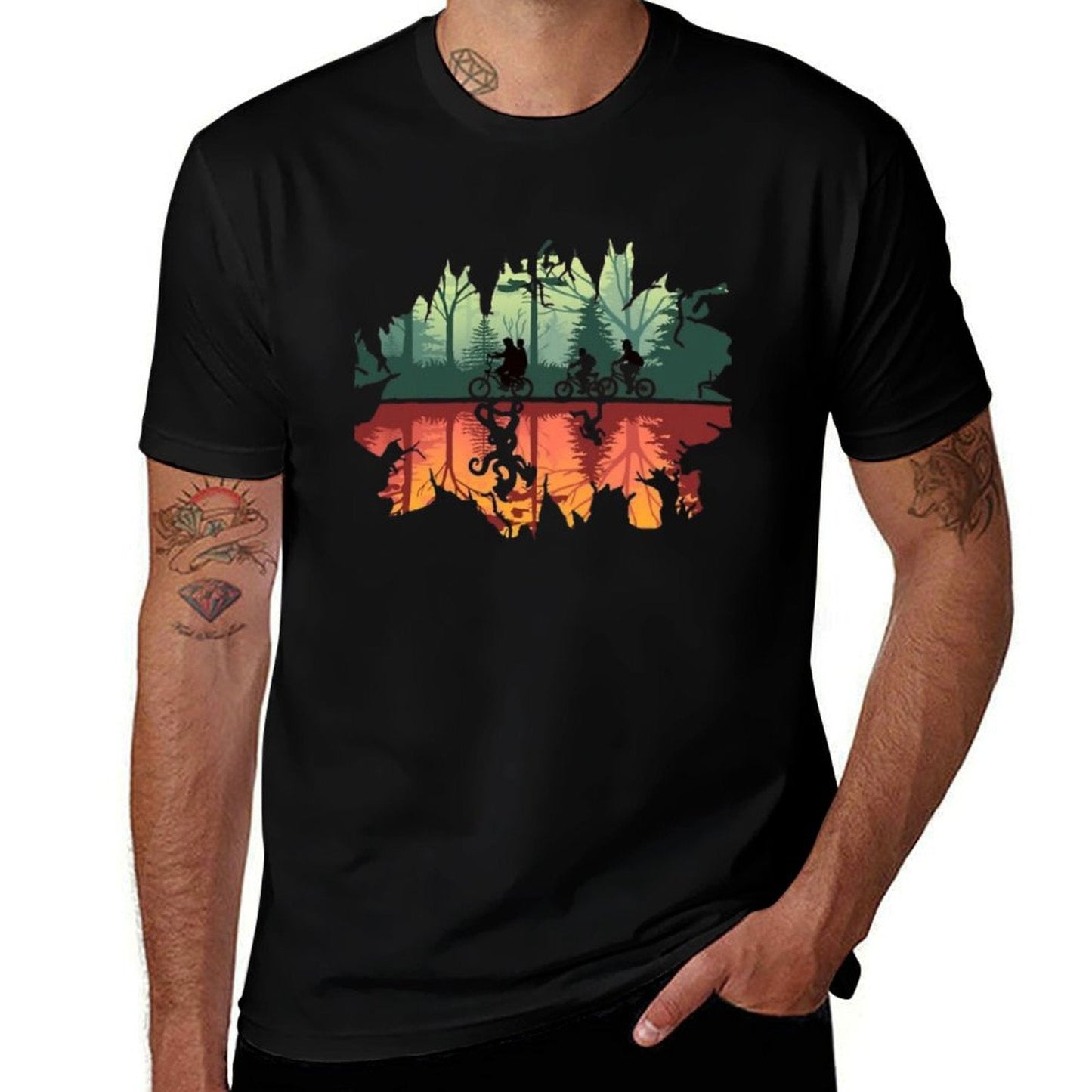 Stranger Things (The Upside Down)  Oversized Silhouette T-Shirt