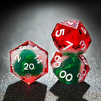 Beach Party - Watermelon Resin DND Dice Set + White Numbers