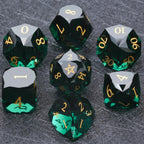 Bear Dice DND Multi-Sided Engraved Glass Gemstone Dice Set