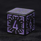 Black and purple rune acrylic DND dice set