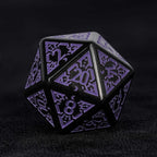 Black and purple rune acrylic DND dice set