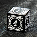 Black and White Elegant Acrylic DND Dice Set - Gothic Baroque