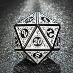 Black and White Elegant Acrylic DND Dice Set - Gothic Baroque