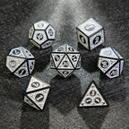 Black and White Elegant Acrylic DND Dice Set - Gothic Baroque