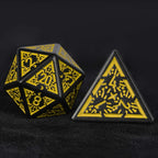 Black and Yellow Rune Acrylic DND Dice Set