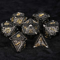 Black Gold Metal DND Dice Set