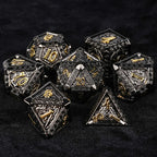 Black Gold Metal DND Dice Set