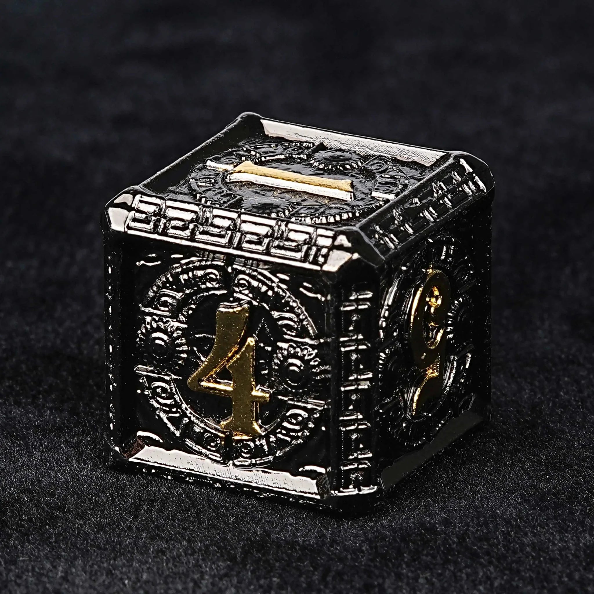 Black Gold Metal DND Dice Set