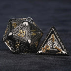 Black Gold Metal DND Dice Set