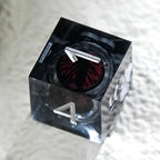 Black Resin Core DND Dice Set + Silver Font