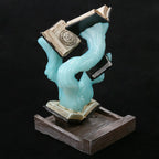 Blue and purple magic book resin dice tower for smaller size RPG dice