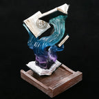 Blue and purple magic book resin dice tower for smaller size RPG dice