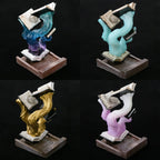 Blue and purple magic book resin dice tower for smaller size RPG dice