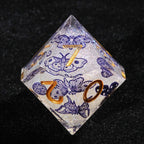 Blue Butterfly Resin DND Dice Set + Gold Font