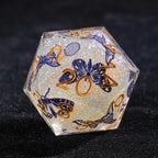 Blue Butterfly Resin DND Dice Set + Gold Font