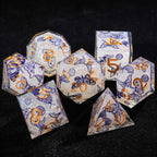 Blue Butterfly Resin DND Dice Set + Gold Font