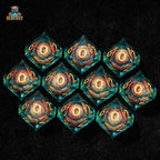 Blue Clear Resin D10 Dice - Basketball Liquid Core 10 Sided Dice