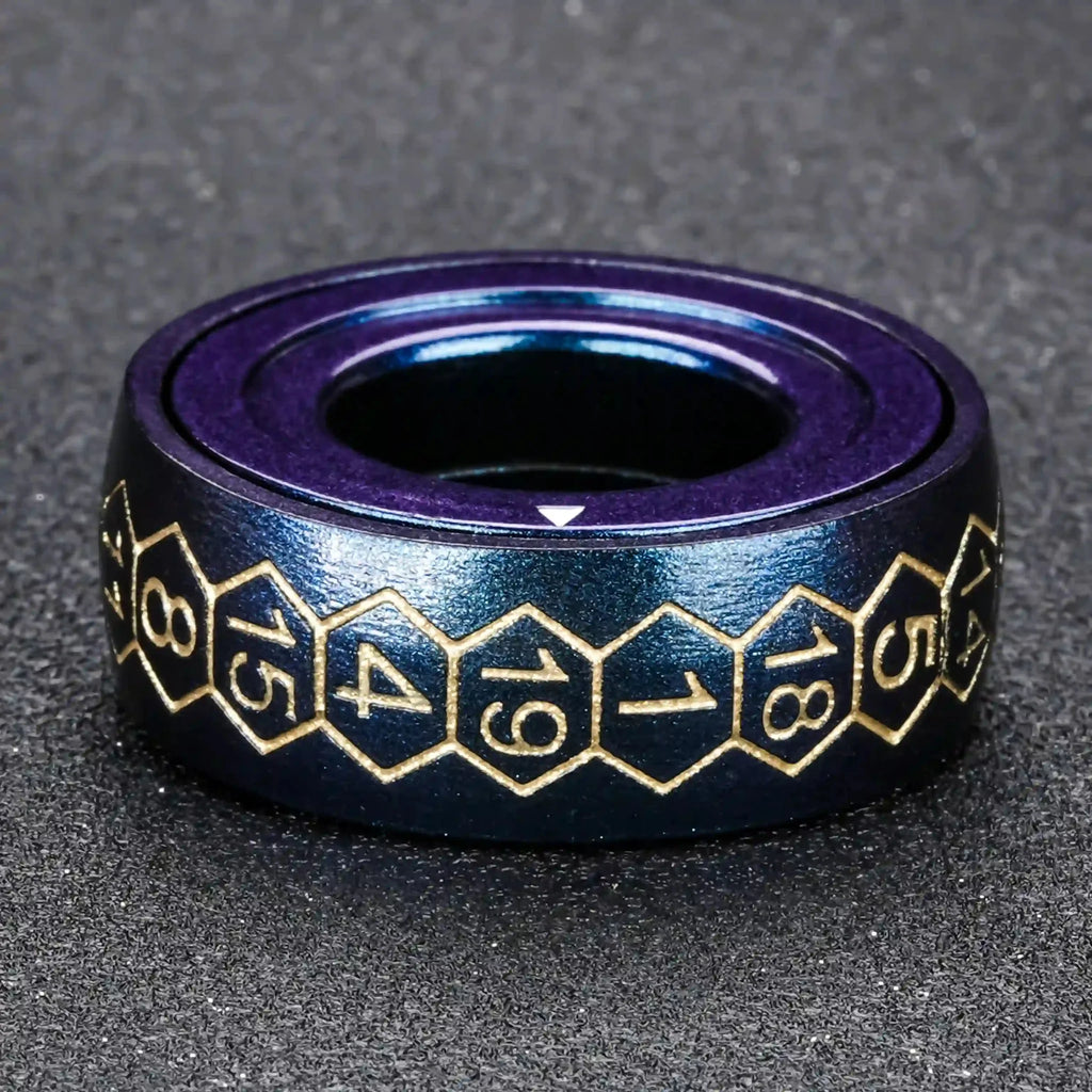 Cool Metal Fingertip Spinning D20 Dice Ring