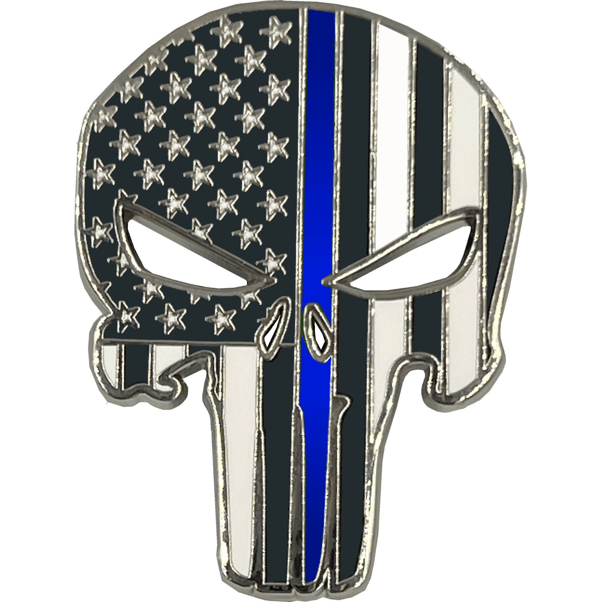 PBX-001-H Thin Blue Line American Flag Pin Police with die-cut eyes and dual pin posts and deluxe locking clasps - 