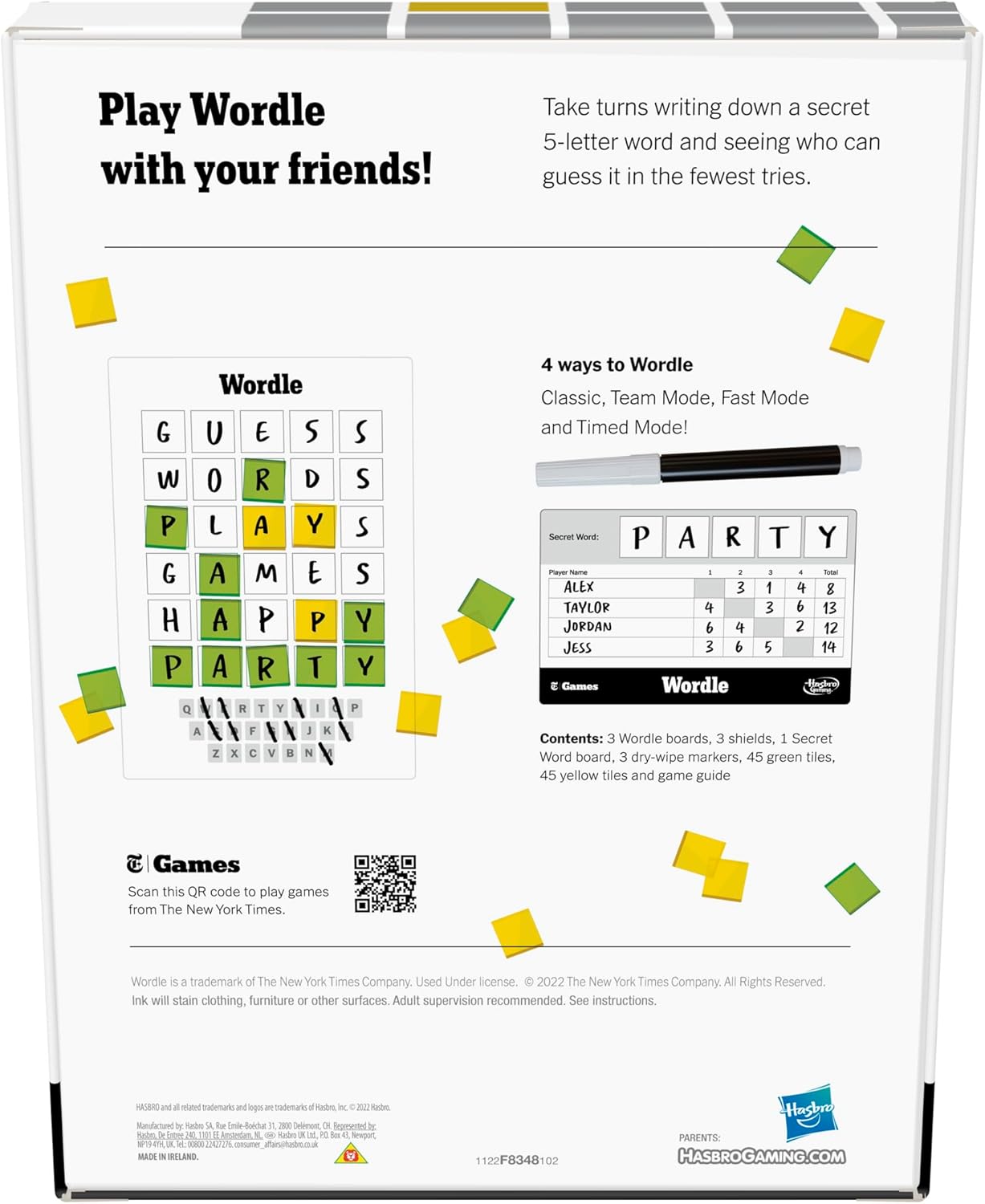 Hasbro Gaming Wordle The Party Game for 2-4 Players, Official Wordle Board Game Inspired by New York Times, Games for Ages 14+, Word Games